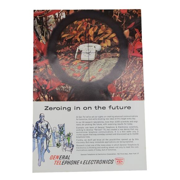 General Telephone & Electronics Magazine Advertisement 1960s Vintage Utilities - Picture 1 of 6